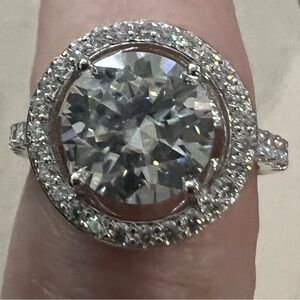 HUGE Sterling Silver Moissanite Ring